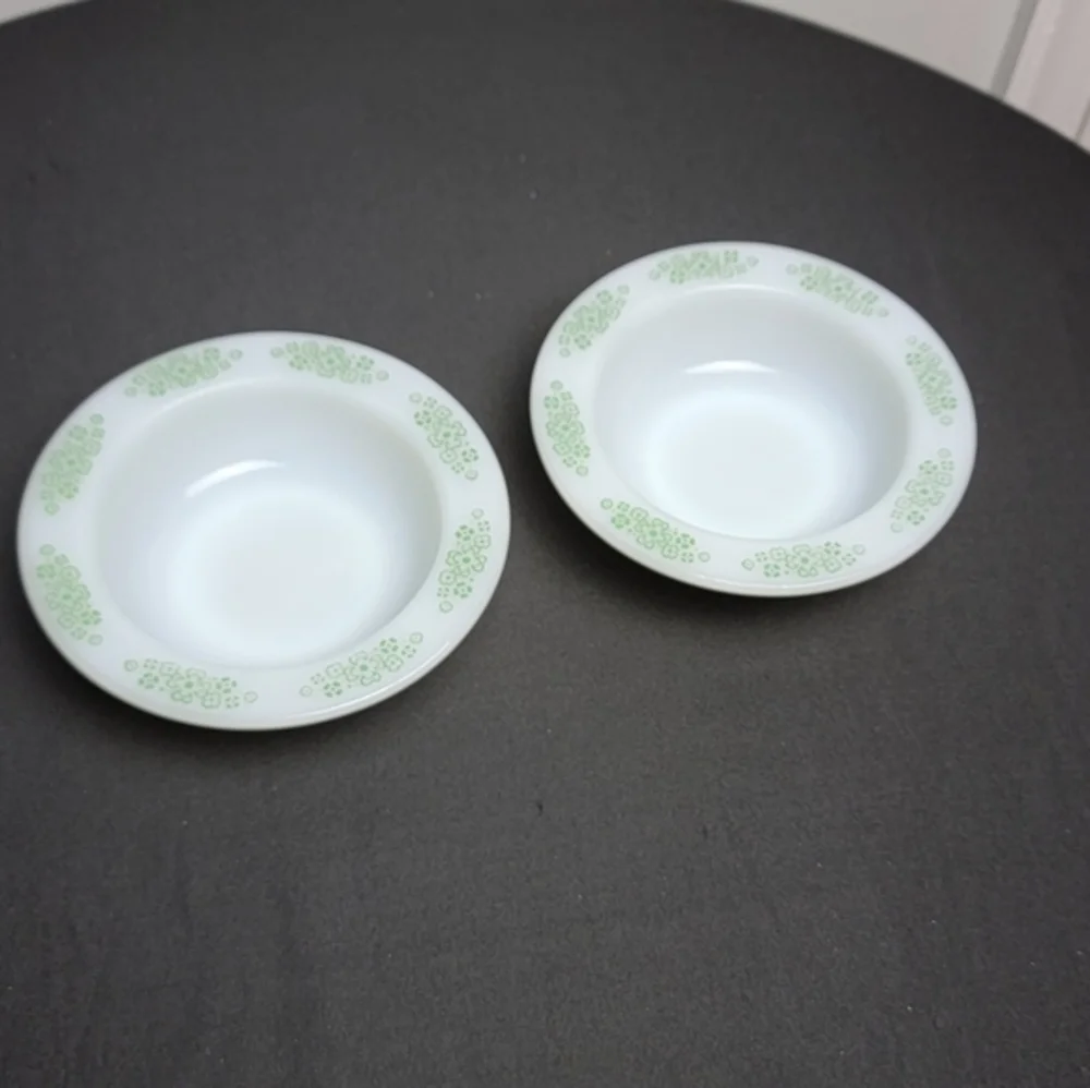 Anchor Hocking‎ #1073 Springwood Green Wide Rim Bowls